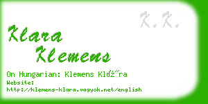 klara klemens business card